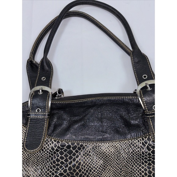 Sharif Studio Faux Snakeskin Shoulder Bag Leather Boho Y2K Purse Studs Expandabl - Picture 5 of 14